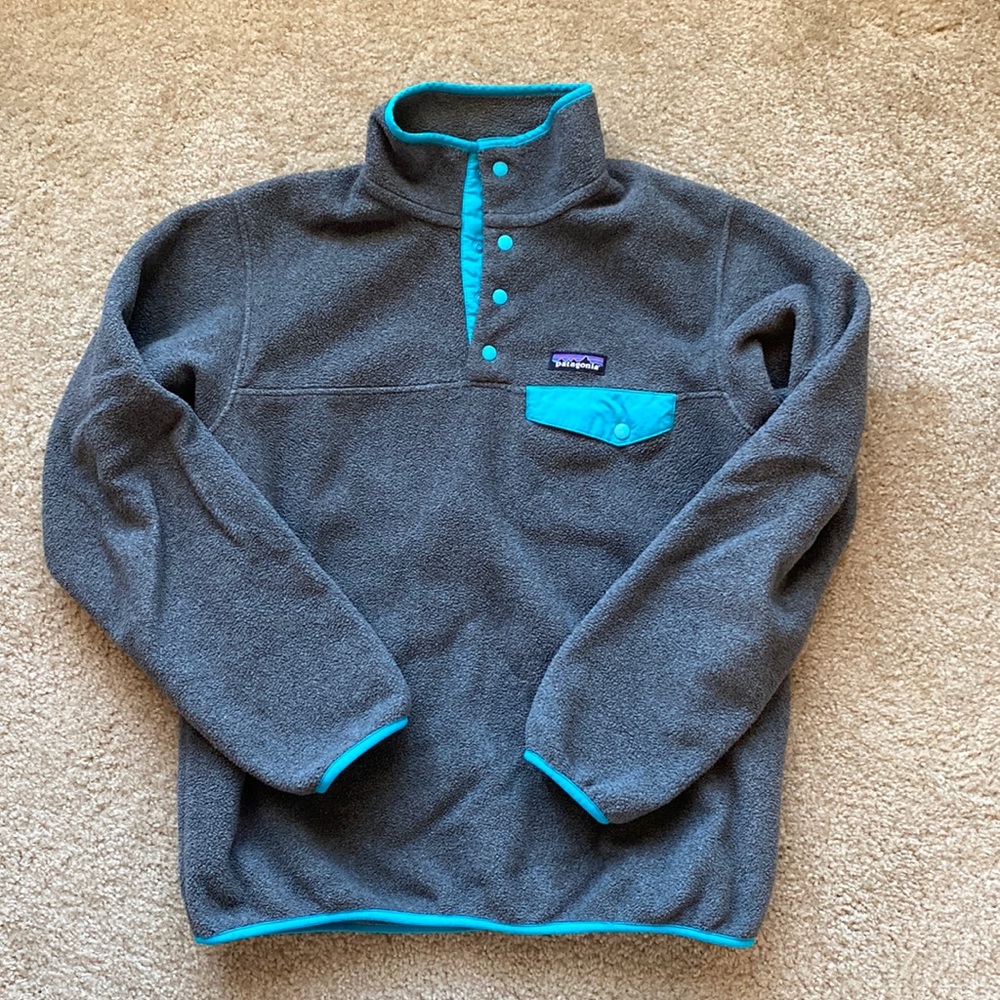 Gray Patagonia Synchilla Snap Pullover, Women’s Medium